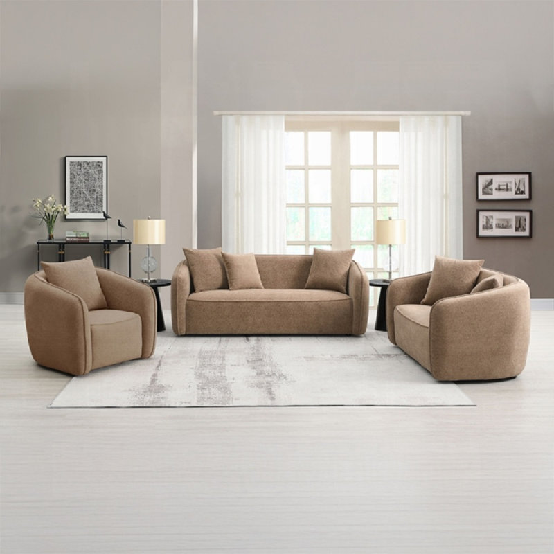 Chaise Keith avec coussin, Brun