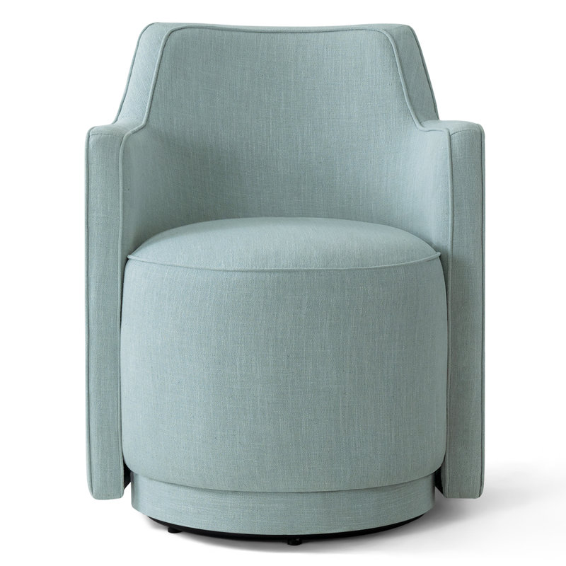 Fauteuil de meuble-lavabo pivotant rembourré en tissu entièrement assemblé, Bleu ciel