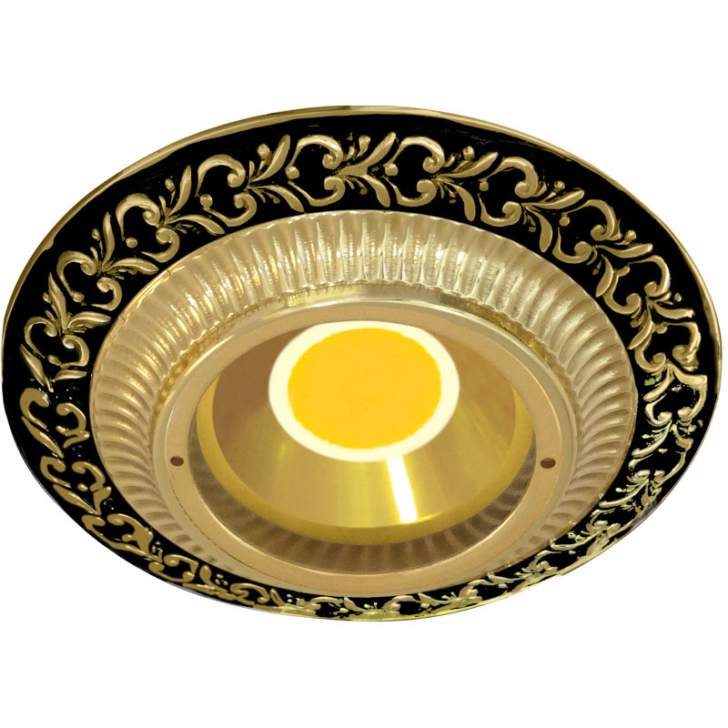 Flickinger 7cm Decorative Recessed Trim, Black/Gold