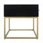 Tommy Hilfiger Ellias Modern TV Console Stand with 1 Drawer, Glossy Black Top, Golden Metal Frame