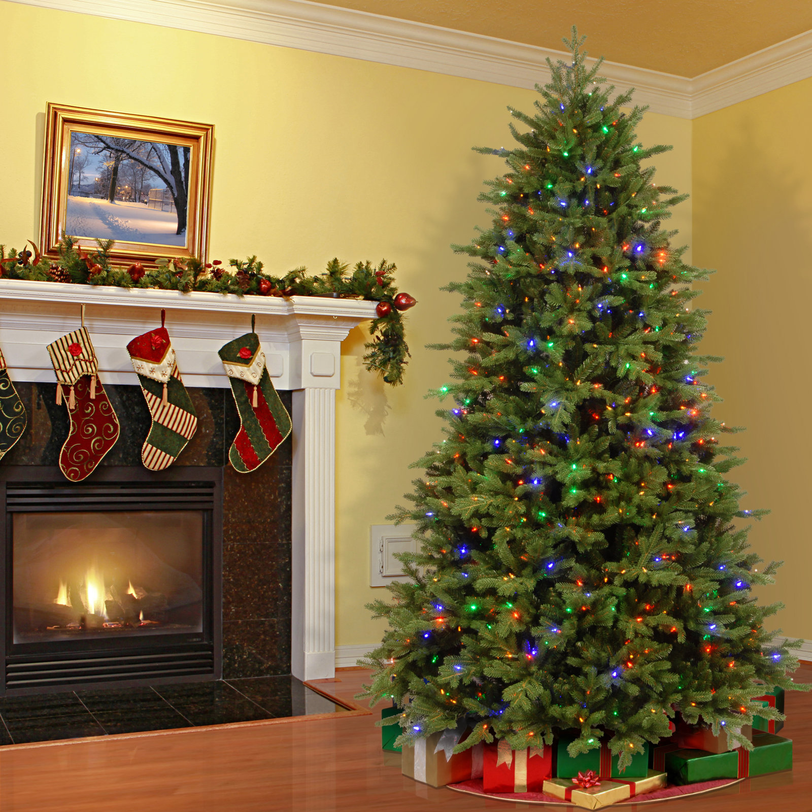 Pre-Lit Fir Christmas Tree, 78" H