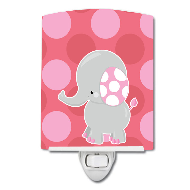 Elephant Big Polka Dots Ceramic Night Light