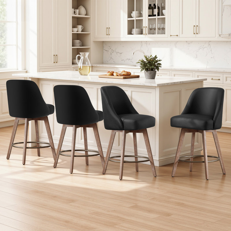 Tabouret de bar rotatif 26 po Kiain, Noir