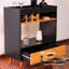 Armoire à café Boahaus Elara avec support à vin et tiroir, style Mid-Century-116612218