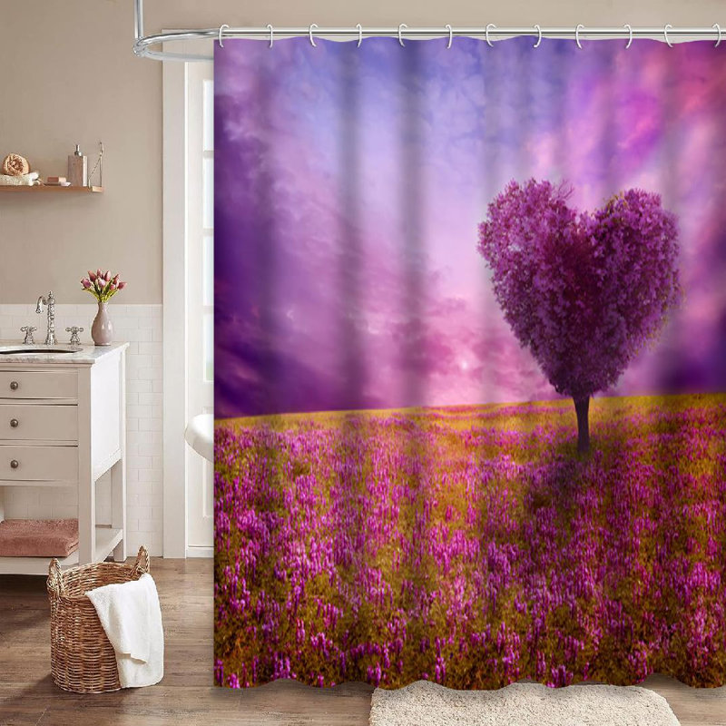 Rideau de douche Tree Love Heart Heart, L 72 po x l 84 po