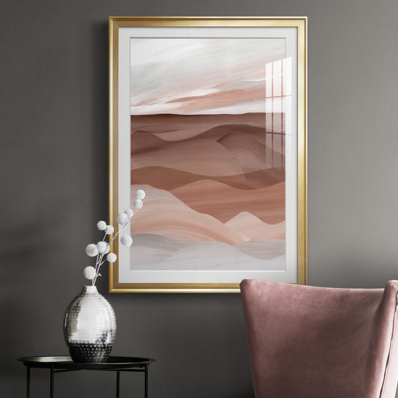 Sedona Valley, reproduction encadrée de qualité supérieure - prête à être accrochée, H 30,5 po x l 42,5 po x P 1,5 po, Or