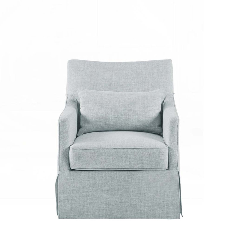 Chaise avec accoudoirs en polyester avec coussin, Bleu clair