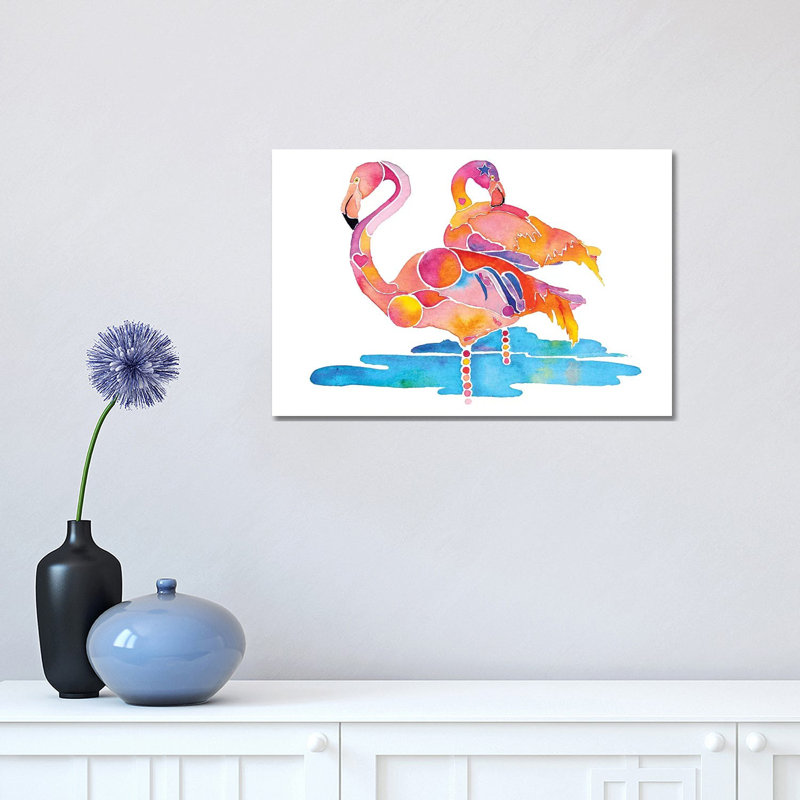 Flamingos 1 Piece Wrapped Canvas Wall Art, 30.48cm H x 45.72cm W