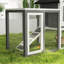 Clapier en bois Aayush 49 po avec enclos grillagé, gris-1912292579