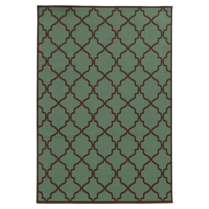 Cardae Geometric Indoor / Outdoor Rug, Rectangle 8'6" x 13'