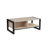 Stylish Coffee Table with Drawer, Travertine & Black Finish, 41.3 x 15.7 x 21.7 inches | 100% Melamine Coated Particle Board & Metal Frame, Elegant Marble Concept | Perfect for Modern Living Rooms & Spaces-117203886
