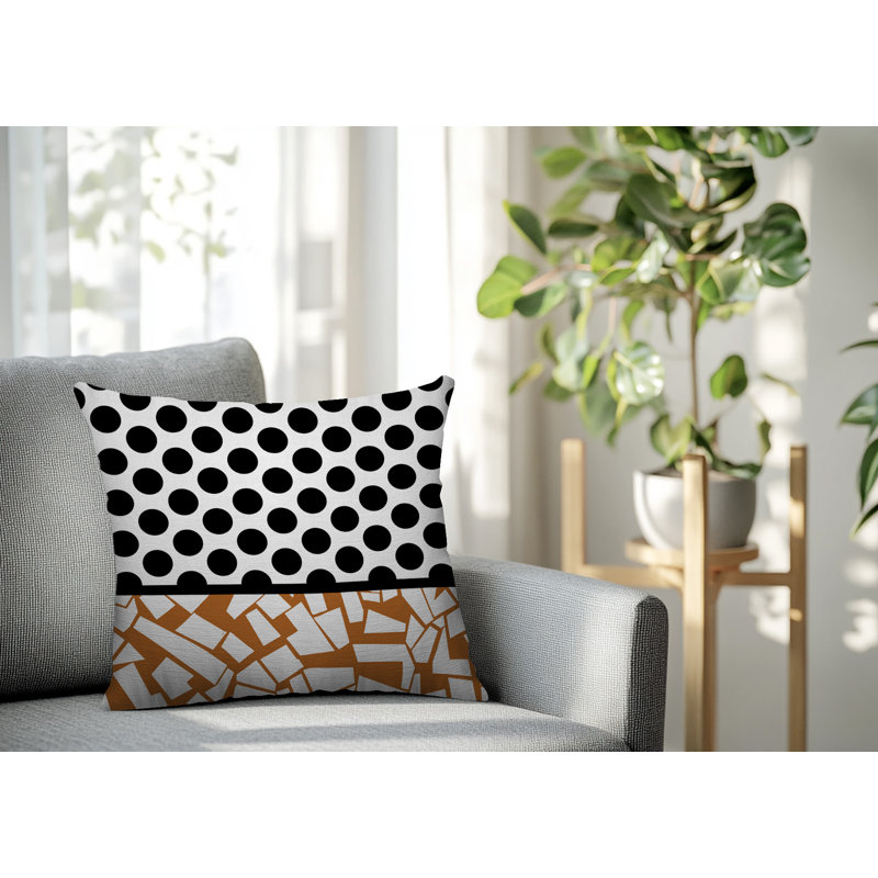 Oreiller carré réversible intérieur / extérieur Miva, Orange, Carré 18 po