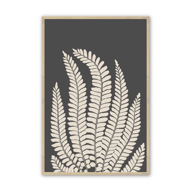 «Botanic Harmony In Slate I», reproduction d'art sur papier, H 17,5 po x l 13,5 po x P 1 po, Érable brut