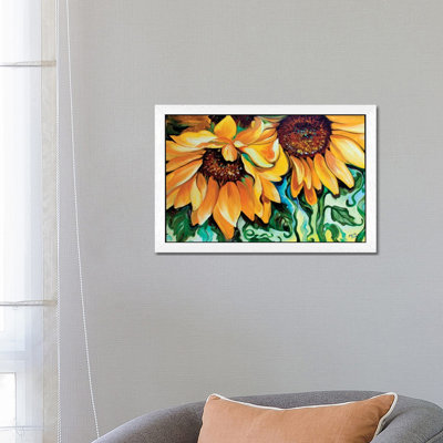 Sunflower Dance by Marcia Baldwin - Floater Frame Painting on Canvas