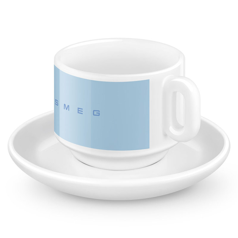 50's Style Espresso Cups, Set of 2, Blue