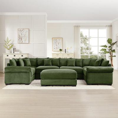 Oversized Cloud Modular Sectional Couch, Convertible Sectional Couches , Extra-Wide Armrests With Chaise,Soft Corduroy Fabric, Ergonomic Design, Easy