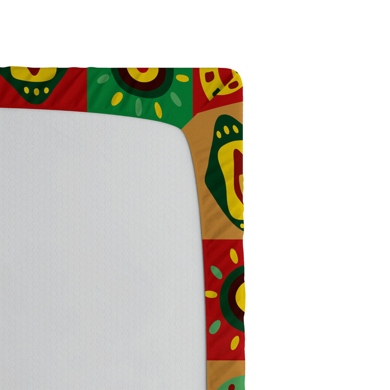 Ensemble de 2 draps-housse africain Ambesonne Trippy Multicolore, Drap-housse de taille simple