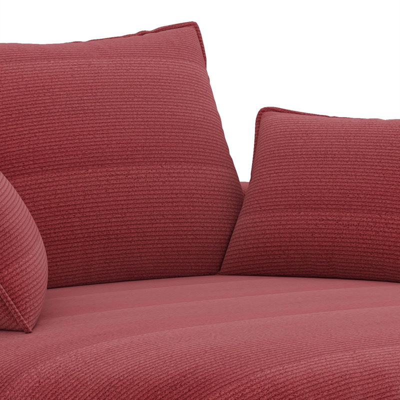 Fauteuil demi-tonneau pivotant, fauteuil pivotant à 360 ° avec 3 coussins, Rouge