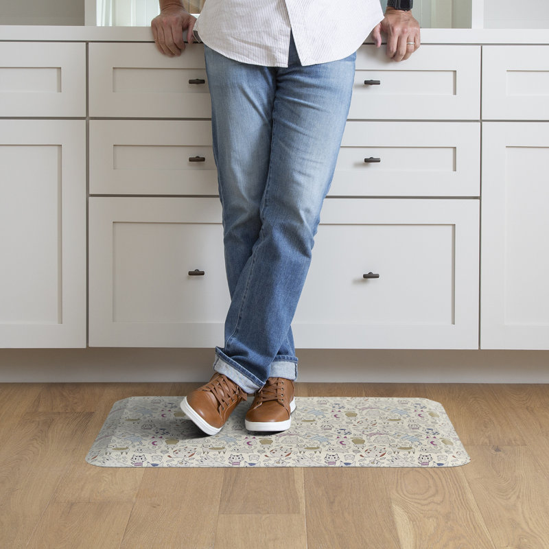 Water Resistant Anti-Fatigue Kitchen Mat, Calico Tan