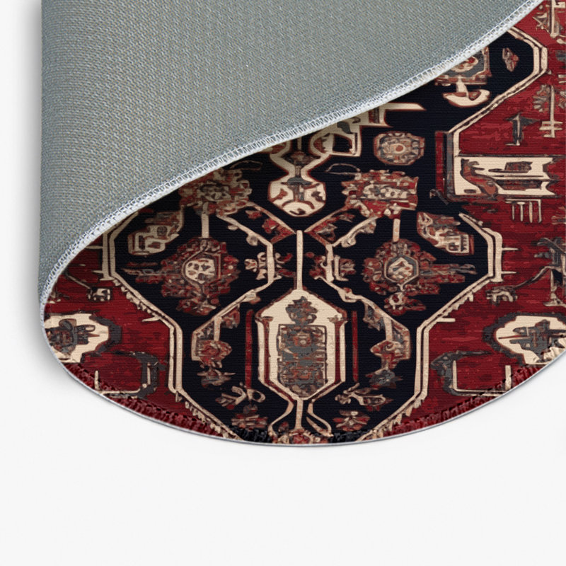 Tapis d'intérieur et d'extérieur brun Persian, Rond 5 pi