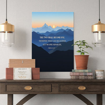 Canvas Wall Art Christian Wedding Poster, The Two Shall Become One,Oversized Ceremony Backdrop Vintage Poster Print Home Decor