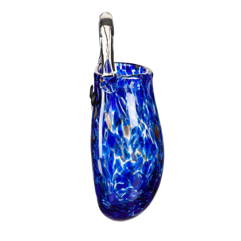 Vase suspendu en verre Art, bleu