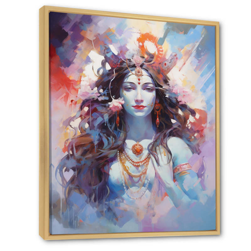 Shiva Glorious Grace sur impression sur toile, Cadre flottant brun, H 32 po x l 16 po x P 1 po