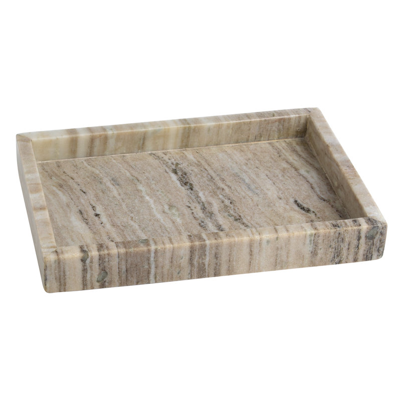 Lena Marble Tray, 1.5" H x 8" W x 12" D, Brown Galaxy