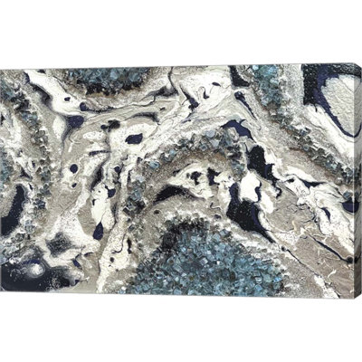 Blue Silver Marble Landscape By Lee C, Canvas Wall Art