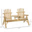 Chaise de jardin en bois avec table pour 2 personnes, chaise de patio près d'un foyer extérieur, finition naturelle, terrasse, porche, jardin rustique, table pour 2 personnes, jardin, charme