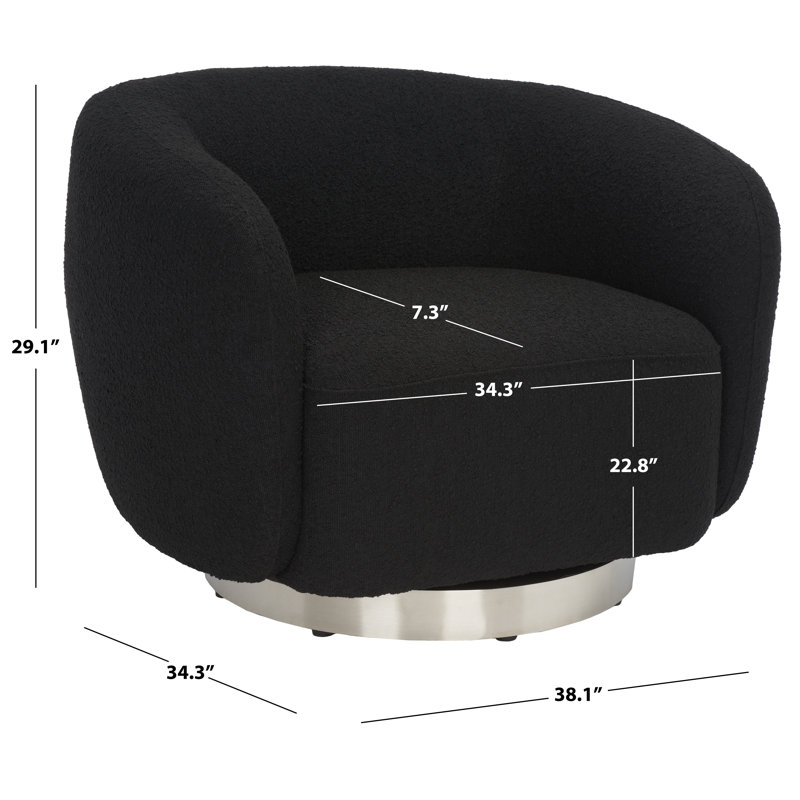 Taiquan Upholstered Swivel Armchair, Black Polyester