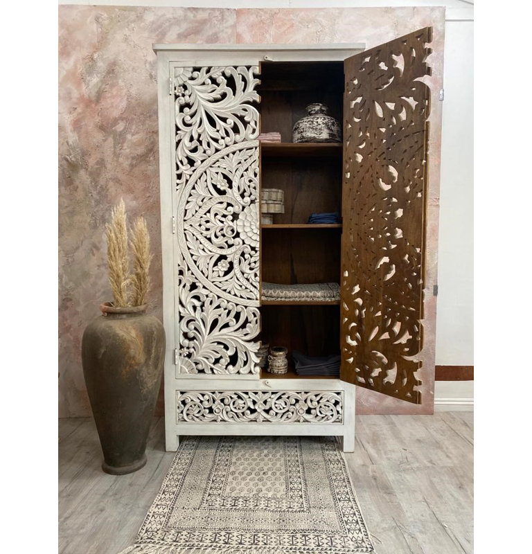 Ajwaa 2 Door Solid Wood Wardrobe
