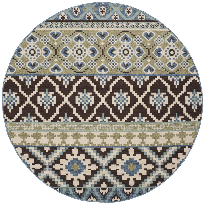 Tapis intérieur / extérieur Northpoint Southwestern, Rond 6 pi 7 po