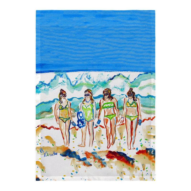 Drapeau de jardin en polyester 1 face Girls Walking, H 18 po x l 12,5 po