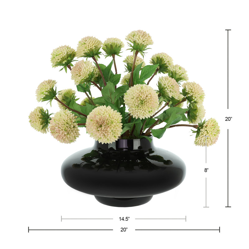 Dahlia Spray Arrangement in Round Glass Vase