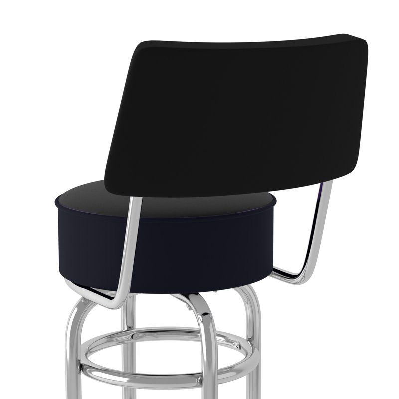 Swivel Upholstered Counter Stool with Metal Frame