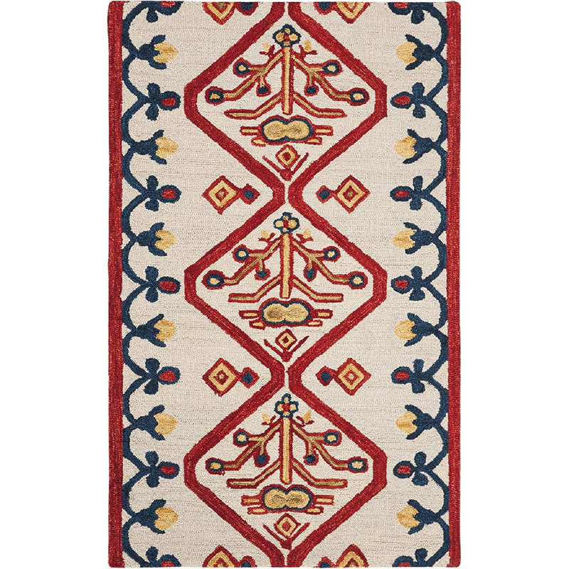 Vahakn Hand Tufted Wool Southwestern Rug, Rectangle 3' x 5'
