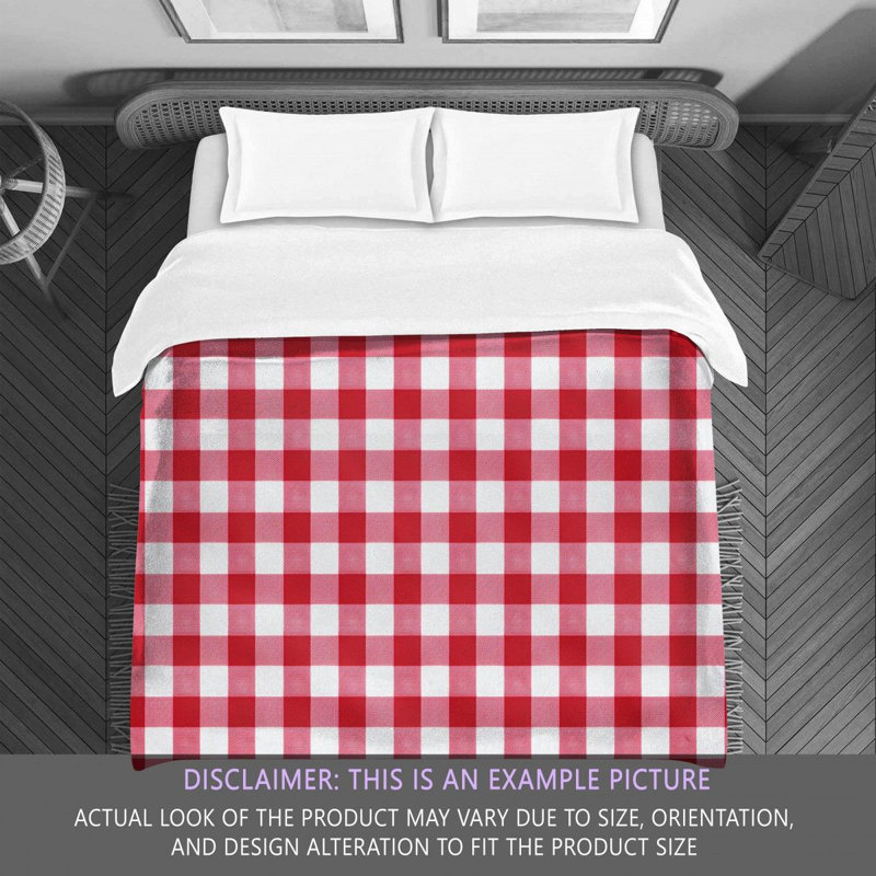 Édredon motif vichy rouge, Édredon grand