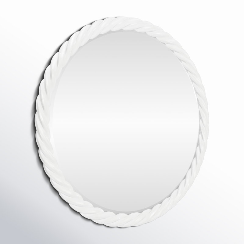 Mara Round Mirror, White