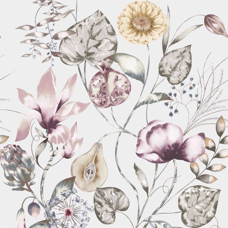 Quitessence Wallpaper, Ochre/Olive/Heather