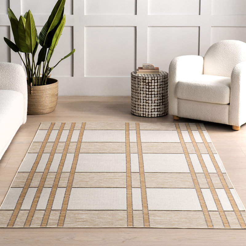 Damsel Plaid Indoor/Outdoor Area Rug, Rectangle 4' x 6'