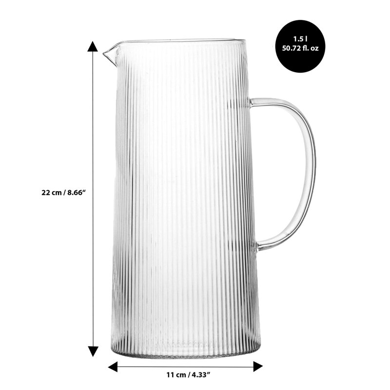 Ribbed Pitcher 50.5 Fl. Oz., Clear