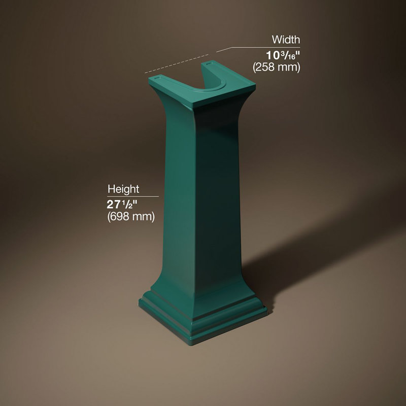 Memoirs Bathroom Sink Pedestal Only, Teal
