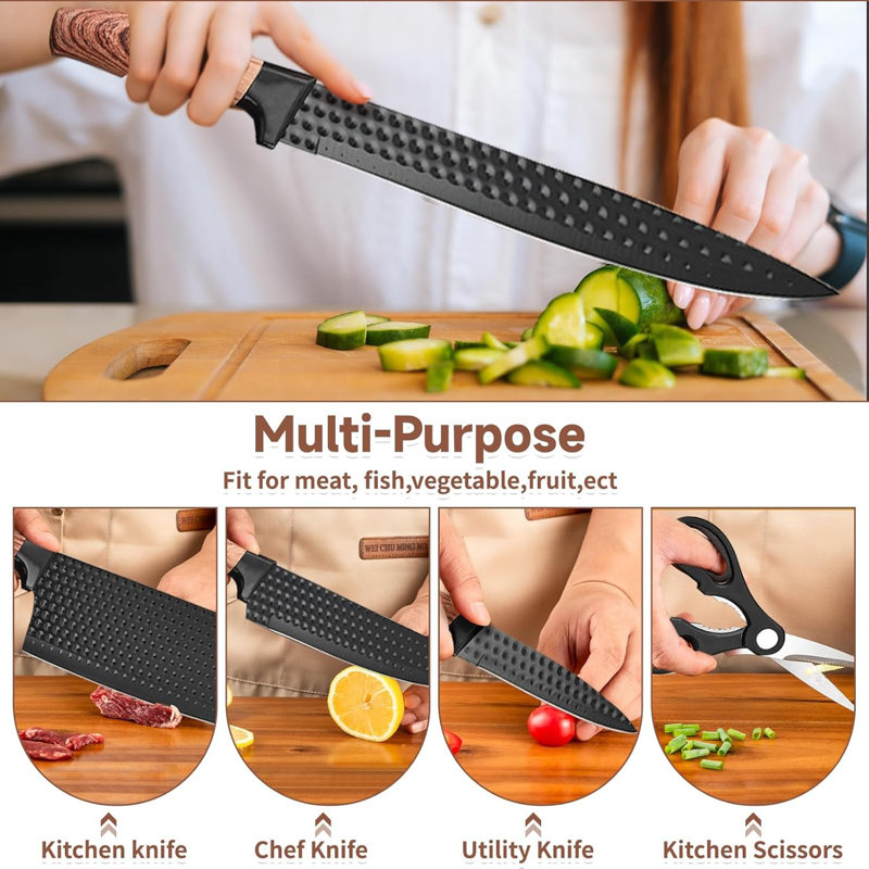 Ensemble de couteaux de cuisine 6 pièces avec bloc 6 pièces 