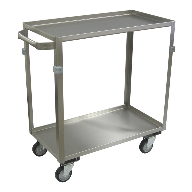 Chariot utilitaire 2 tablettes, lèvres avec roulettes, H 33,75 po x l 30 po x P 16 po