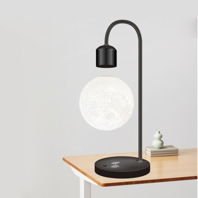Levitating Moon LED Lamp with Wireless Phone Charger