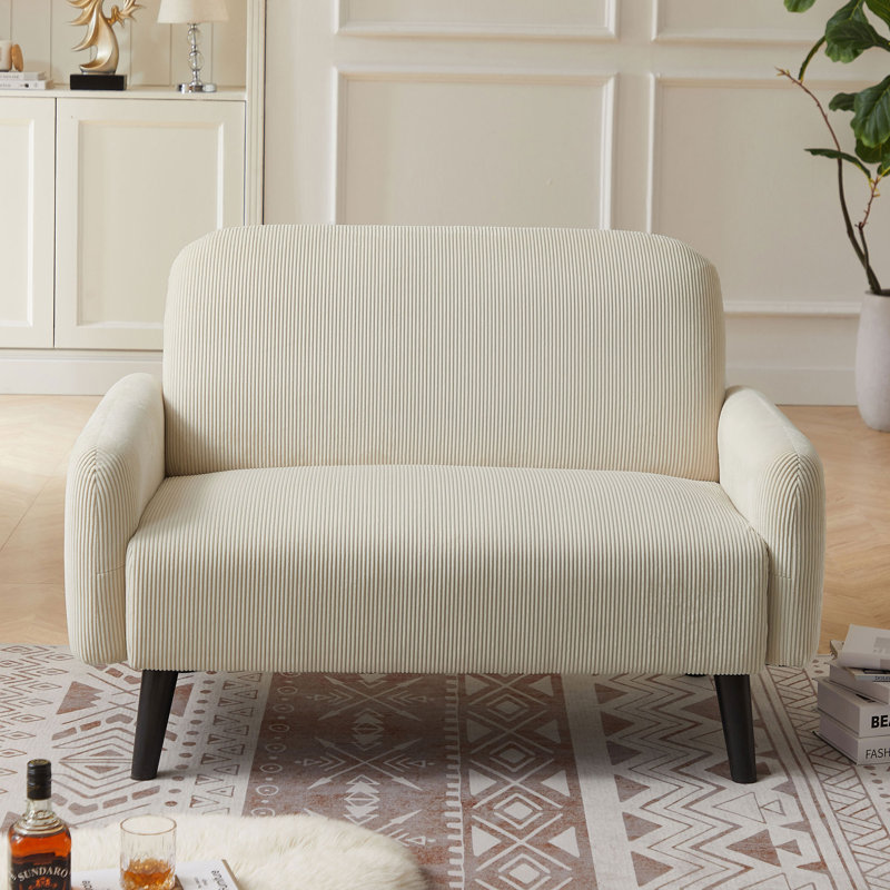Small 2 Seat Loveseat For Small Space, Beige