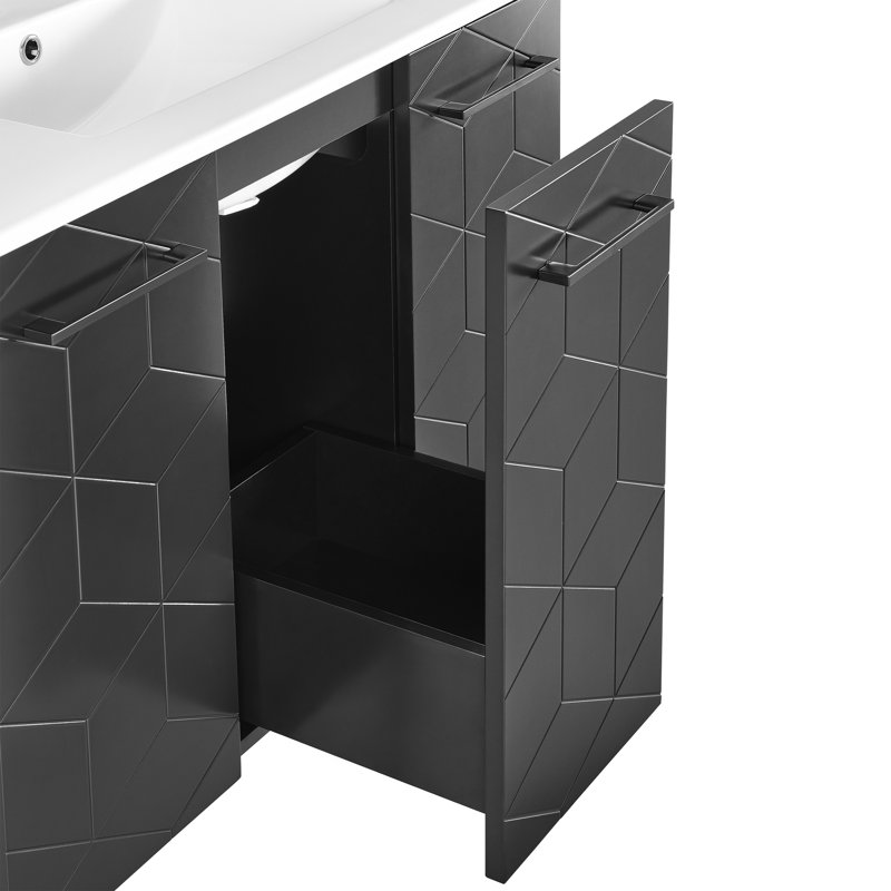 Meuble-lavabo de 36 po Annécy, Noir fantôme