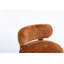 Fauteuil d'appoint sans accoudoirs en fourrure avec dossier incurvé-926613034