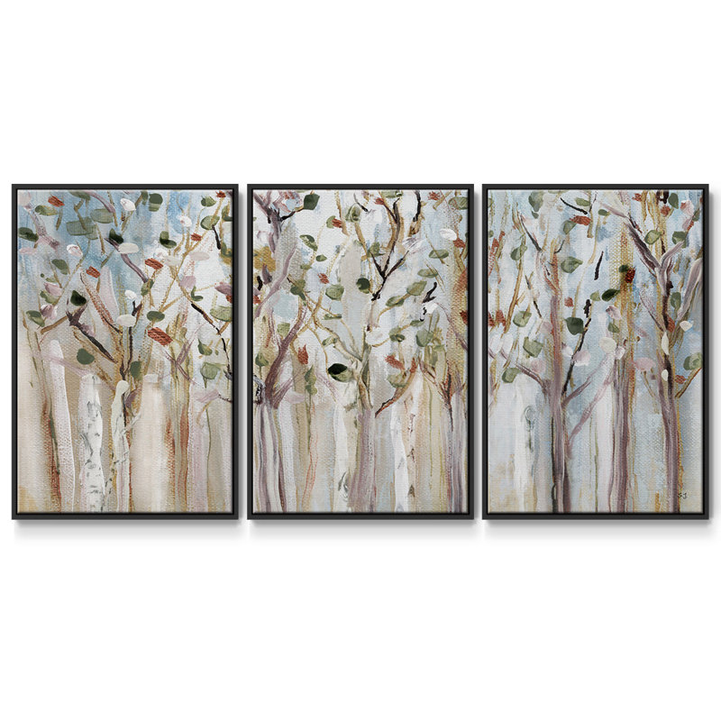 " Spring Day " 3 - Pieces, 36" H x 75" W x 2" D, Black